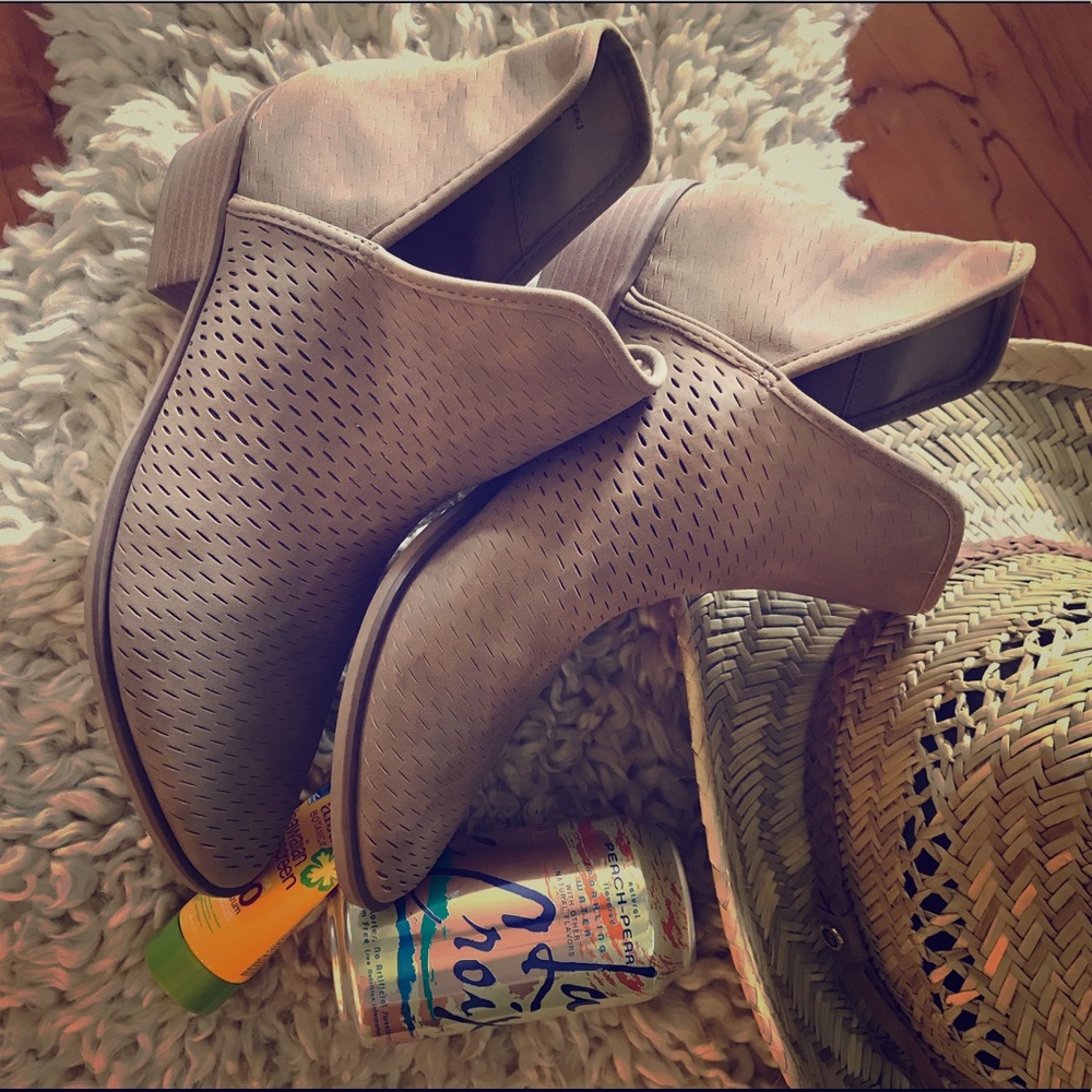 Taupe Perforated Booties